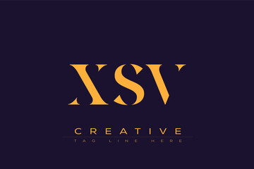 XSV abstract letter logo design. This logo is designed by three abstract letters.