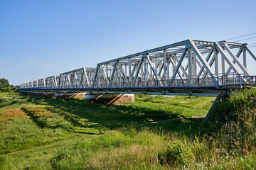 railway bridge over the Warta River near the village of Solec