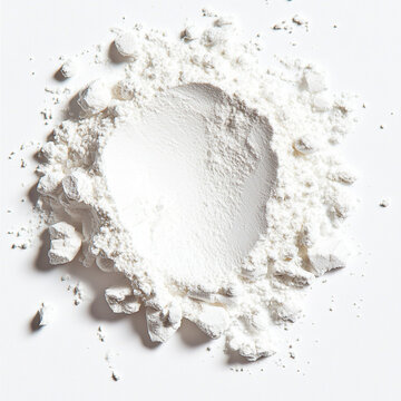 close up of Panthenol powder on white background 