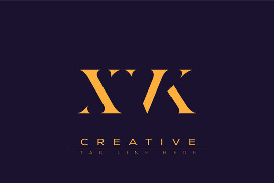 XVK abstract letter logo design. This logo is designed by three abstract letters.