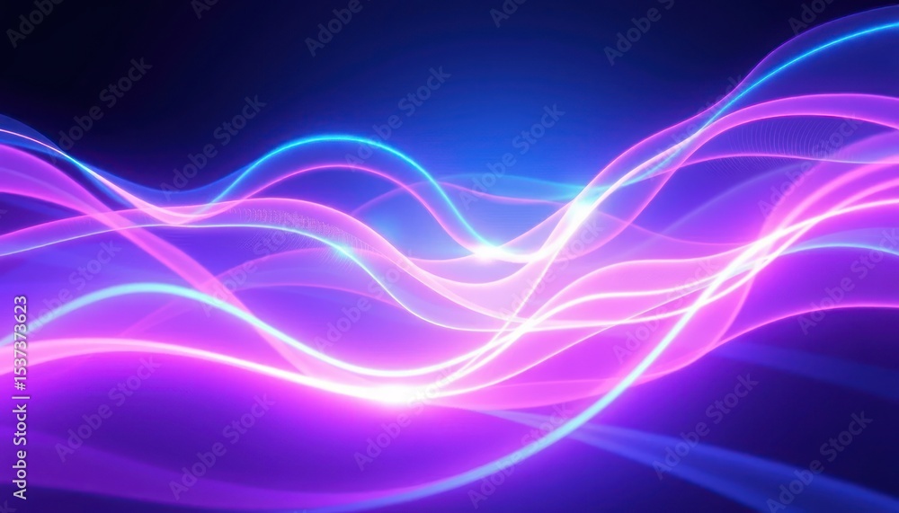Poster dynamic neon waves creating a futuristic and vibrant backdrop design