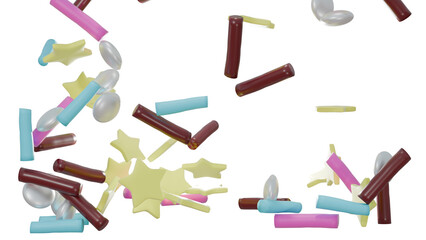 vivid sprinkles splash on the transparent background	
