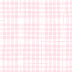 Pink Plaid Gingham Check Hand Drawn Background Pattern Overlay