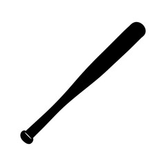 Black silhouette of baseball bat used for sport, play, or protection silhouette vector