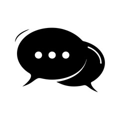 Overlapping speech bubbles conversation vector icon for messaging applications and services silhouette vector