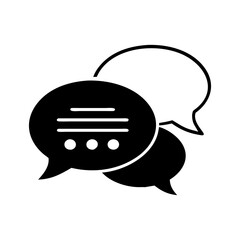 Interacting Speech Bubbles Representing Communication, Dialogue, and Messaging in Digital Platforms silhouette vector