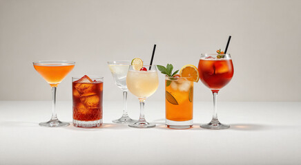 Assorted Cocktails in Elegant Glassware