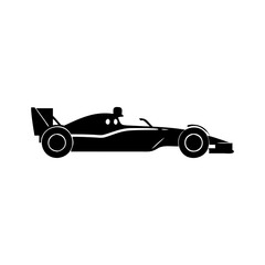 Silhouette of a sleek Formula One race car ready for the track silhouette vector