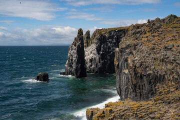 View over the isle of May in Scotland. The isle of May is a small island in the Firth of Forth. It is a national nature reserve.