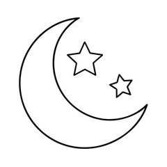 Celestial night scene dreamy moon and sparkling stars vector illustration