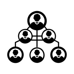 Organizational chart displays the structure and reporting relationships within a company silhouette vector