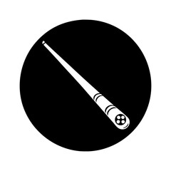 Monochrome Illustration of a Long Thin Object with Circular Elements, on Black silhouette vector