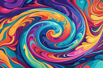 Abstract colorful background with swirling circles, a vibrant vortex of rainbow hues and light, perfect for modern art and design