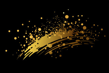 Abstract vector illustration with glowing golden stars and bright particles for a magical Christmas celebration