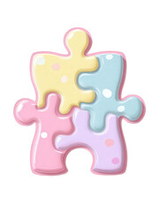Obraz premium Colorful Puzzle Pieces on a Transparent Background for Creative Projects