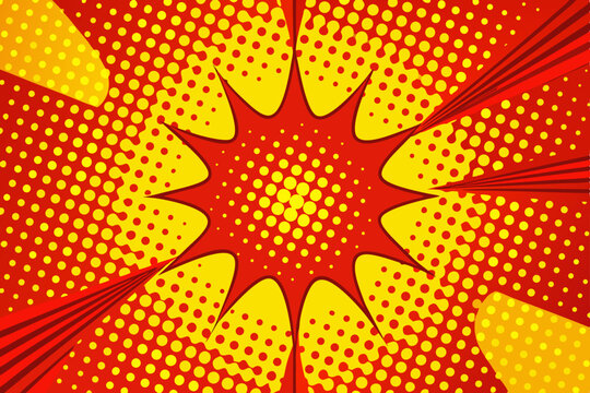 Abstract halftone dot pattern with colorful orange and yellow circles creates a bright, artistic, textured vector illustration