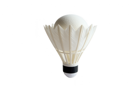 A single badminton shuttlecock isolated on transparent background