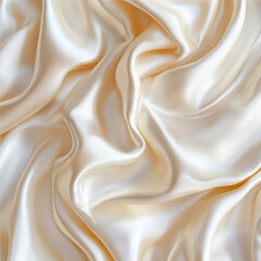 A close-up view of flowing, draped ivory silk fabric.  Smooth, luxurious folds and subtle sheen of the silk are prominent, displaying a variety of textures and highlights.  