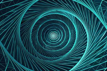 Obraz premium Abstract fractal art illustration featuring a colorful spiral light burst design with a vortex texture and futuristic energy lines