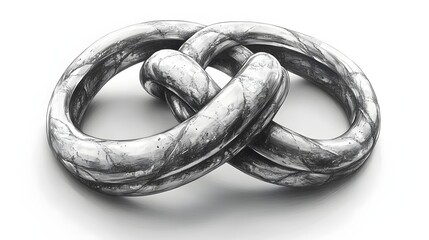 Obraz premium Sketch Style Drawing of Ancient Interlocked Forged Rings