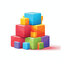 Obraz premium Colorful Isolated Block Toy Design Vector Illustration for Educational Purpose
