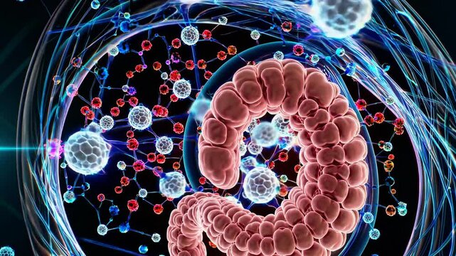 Antibody molecular defense mechanism targeting foreign pathogens, visualizing precise immune system neutralization process within human cellular environment