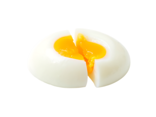 Perfectly Cooked Soft Boiled Egg A Culinary Delight, Halved for Easy Enjoyment