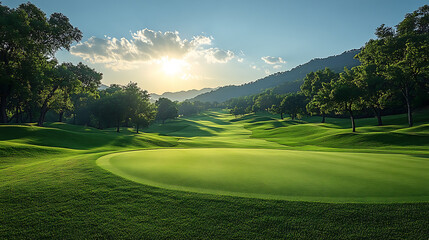 Obraz premium golf course in the morning