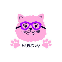 Cute  cat wearing eyeglasses