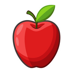 Apple fruit illustration vector style with white background