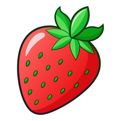 Strawberry illustration vector style with white background