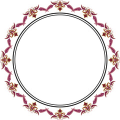 Ornate Floral Round Frame Design