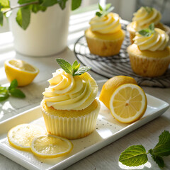 cup of tea with lemon and mint