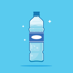 Fototapeta premium 1500ml double-sided curved plastic water bottle, healthy blue drinking water packed in a bottle, recyclable and easy to store liquids.