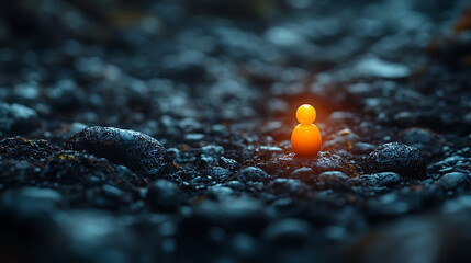 Leader Standing Out in Crowd – Highlighted with Light Effects

