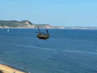 Chinook helicopter in flight