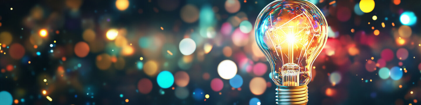 A light bulb with a colorful background symbolizing innovation and smart ideas
