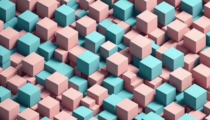 3D isometric cube pattern with soft shadows, pastel colors, modern and clean aesthetic