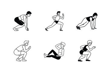 Exercise icon set