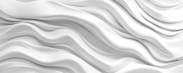Obraz premium Abstract White Wave Composition 3D Rendered Flowing Curves, Abstract Background, White Texture Abstract, 3D rendering