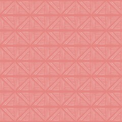 Boho Coral Pink Geometric Triangle Seamless Pattern – Hand-Drawn Minimalist Design