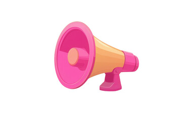 Pink and orange megaphone isolated on a transparent background
