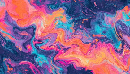 Psychedelic wavy patterns with iridescent hues, hypnotic and fluid aesthetic