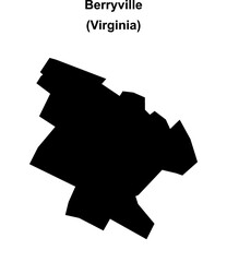 Berryville (Virginia) blank outline map