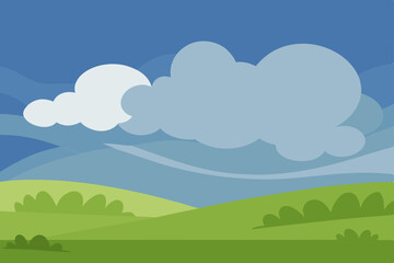 Fototapeta premium Serene Landscape Rolling Hills Under a Cloudy Sky
