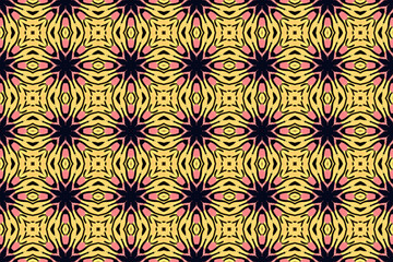 Seamless Digital Decoration Wallpaper Texture Endless Interior Template Perspective Cloth Luxury Visual Design Shape Art Textile Background Fashion Fabric Geometric Graphic Tile Symmetric Pattern.