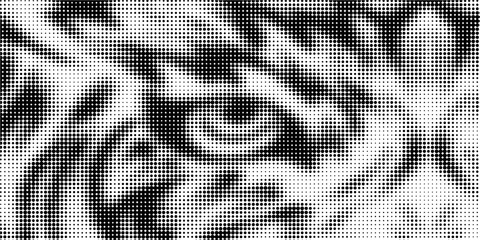 Fototapeta premium Grunge halftone gradient background. Faded grit noise texture. White and black sand wallpaper. Retro pixelated backdrop. Anime or manga style comic overlay. 