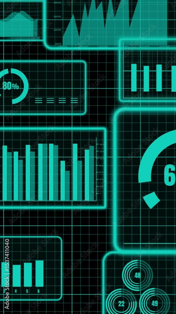 Poster visionary business dashboard for financial data analysis . 3d rendering computer graphic .