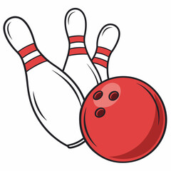 bowling ball and pins