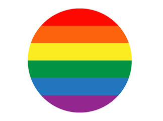 Circular LGBTQ Rainbow Pride Flag Button